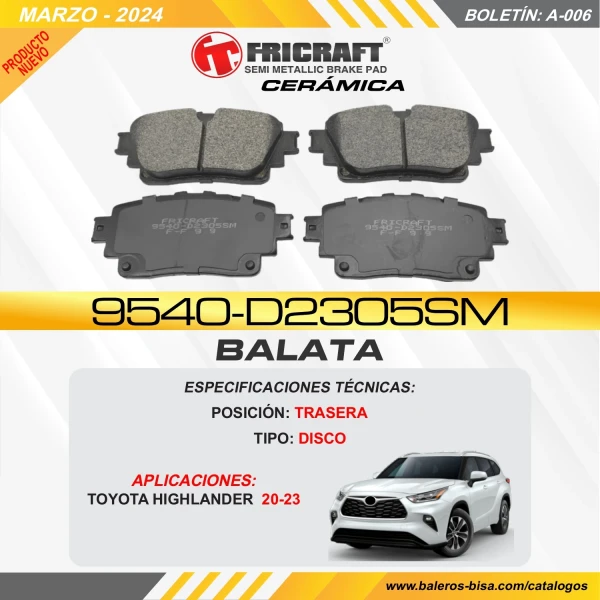BALATAS-9540-D2305SM