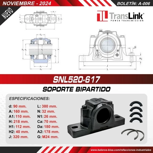 SOPORTE BIPARTIDO-SNL520-617