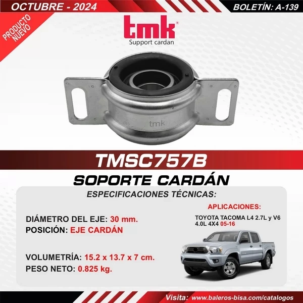 SOPORTE BARRA CARDAN-TMSC757B