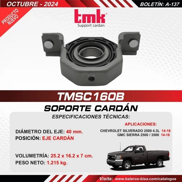 SOPORTE BARRA CARDAN-TMSC160B